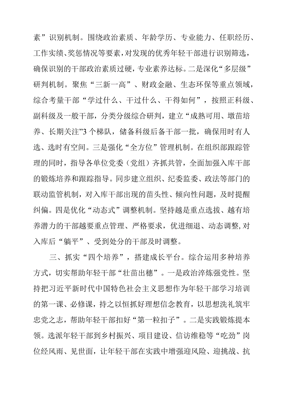 2023年组织工作会议交流发言《做好优秀干部培养选拔工作》.docx_第2页