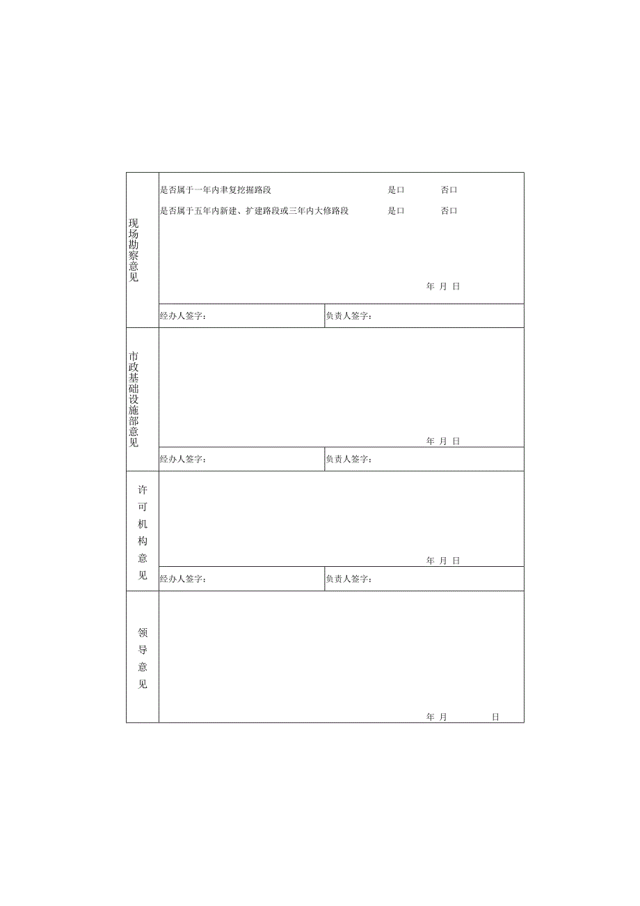 临时挖掘城市道路设施申请表.docx_第2页