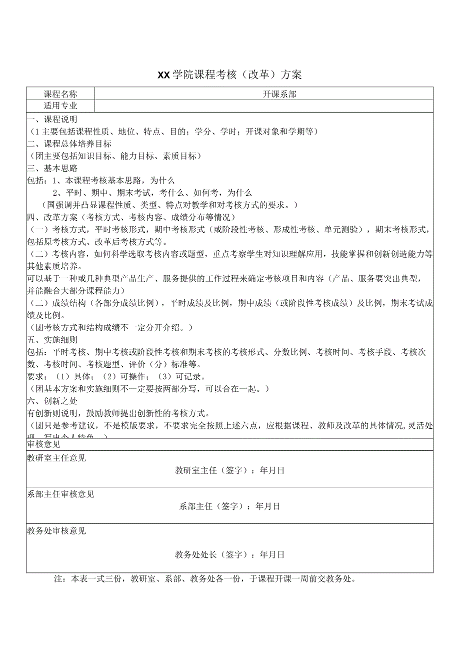 XX学院课程考核（改革）方案(2023年).docx_第1页