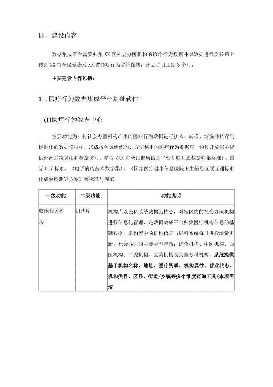 XX市XX区民营医疗机构医疗行为数据集成平台采购需求.docx_第3页