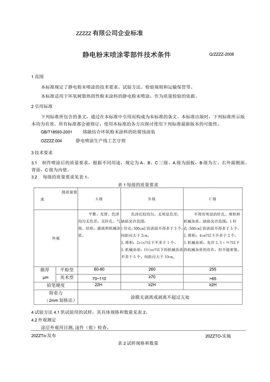 工厂企业静电粉末喷涂零部件技术条件.docx_第1页