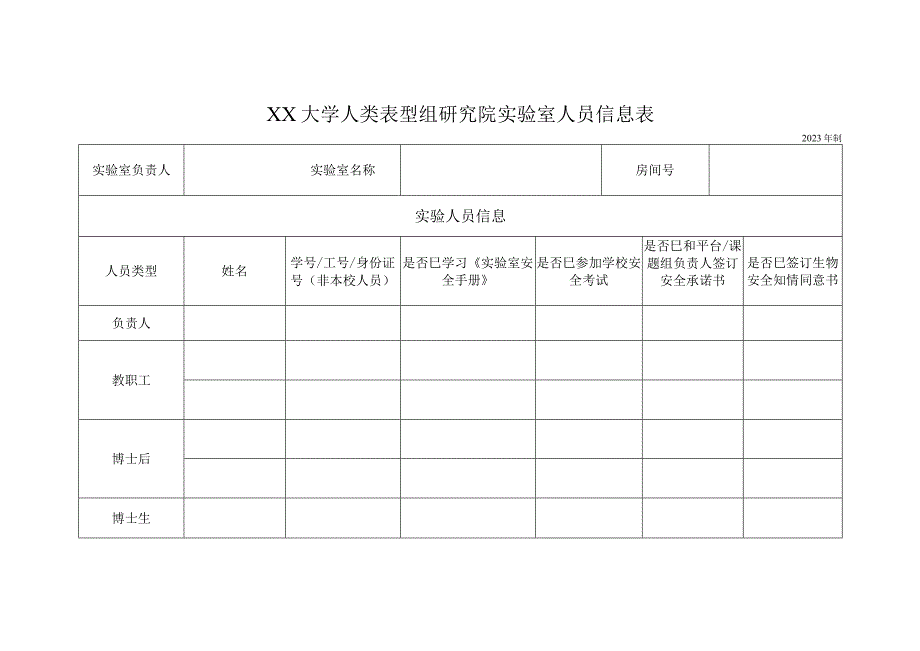 大学人类表型组研究院实验室人员信息表.docx_第1页