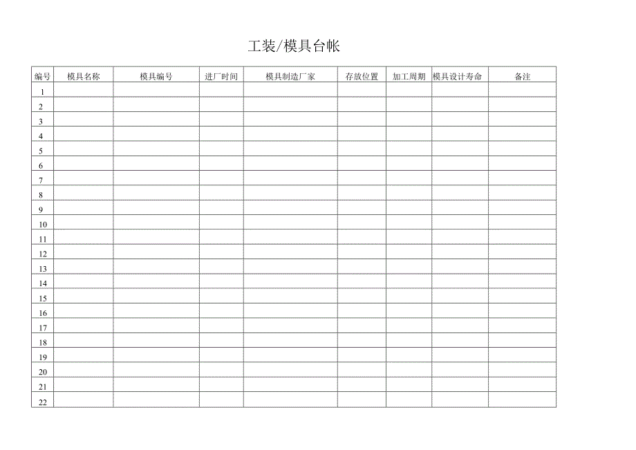 工装模具台帐.docx_第1页