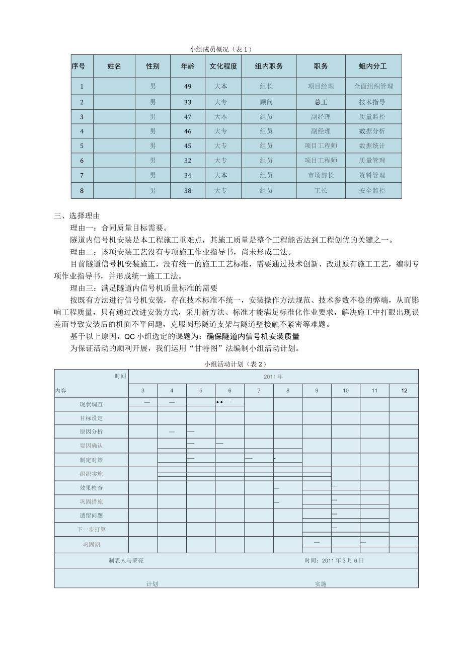 工程建设公司QC小组确保隧道内信号机安装质量成果汇报书.docx_第3页