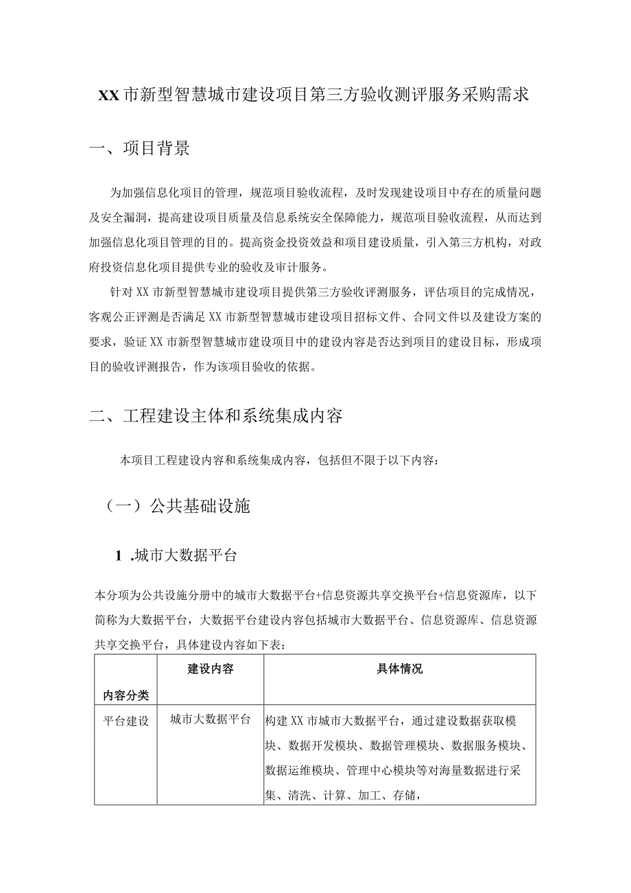 XX市新型智慧城市建设项目第三方验收测评服务采购需求.docx_第1页