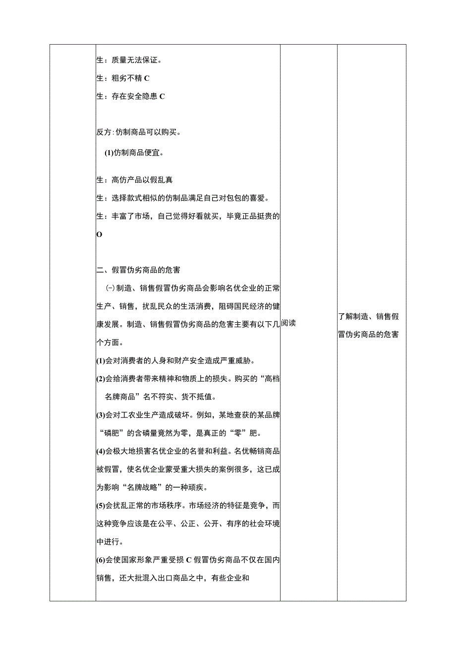 川教版《生命生态安全》九年级上册第一课拒绝假冒伪劣商品 教学设计.docx_第3页