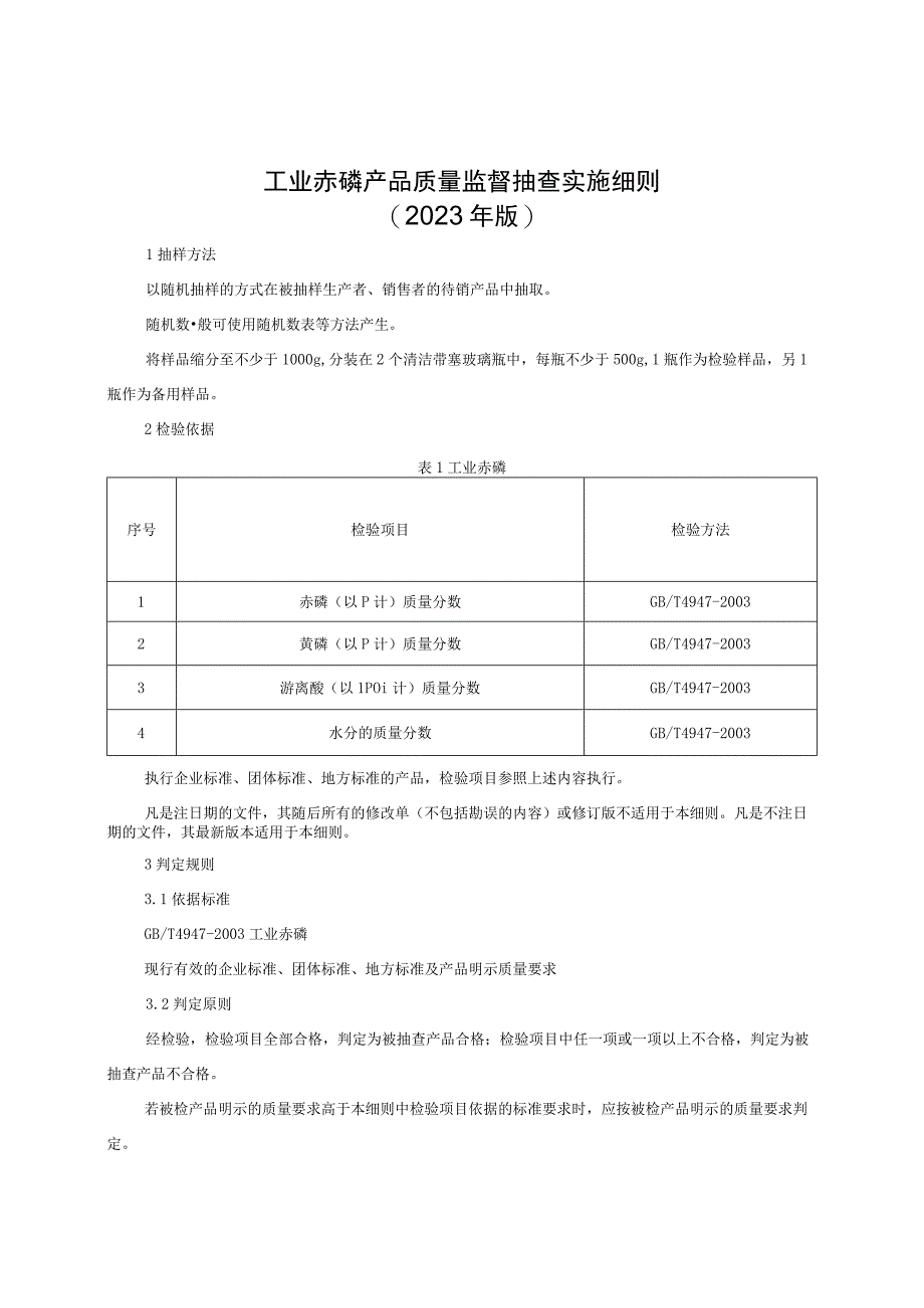 工业赤磷产品质量监督抽查实施细则（2022年版）.docx_第1页