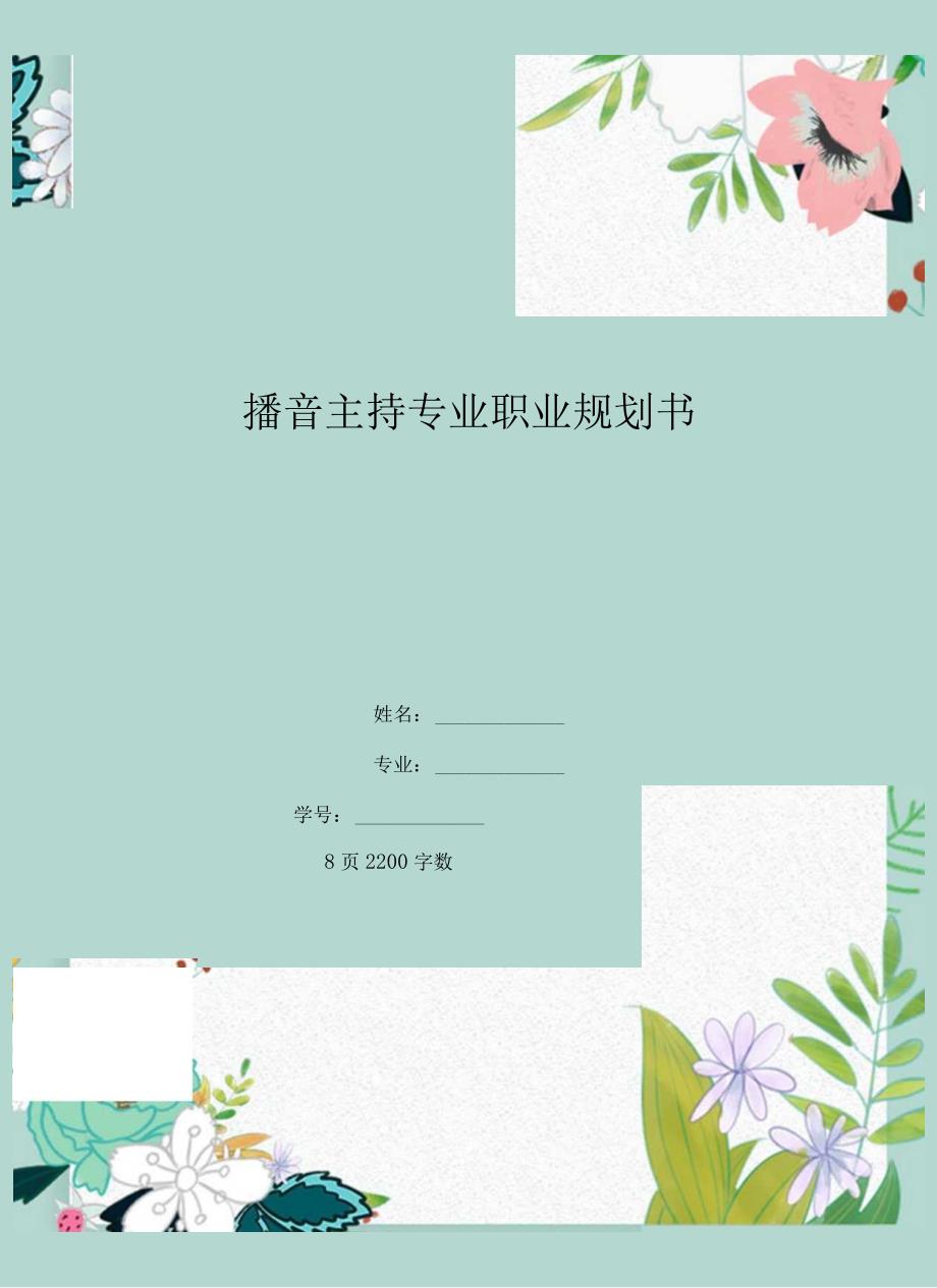 播音主持专业职业生涯规划.docx_第1页