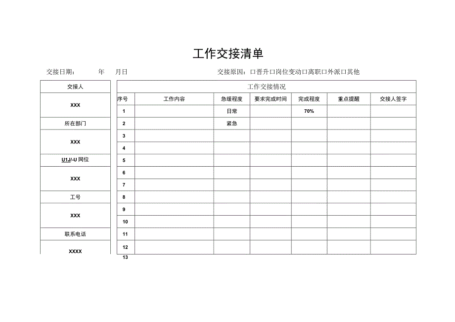 工作交接清单模板.docx_第1页