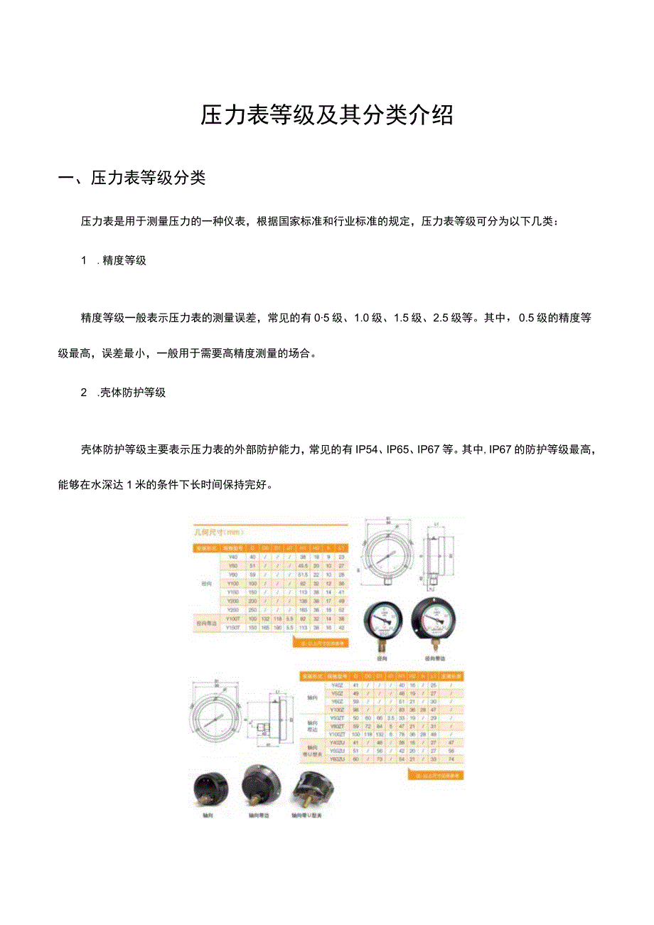 （优质）压力表等级及其分类介绍.docx_第1页