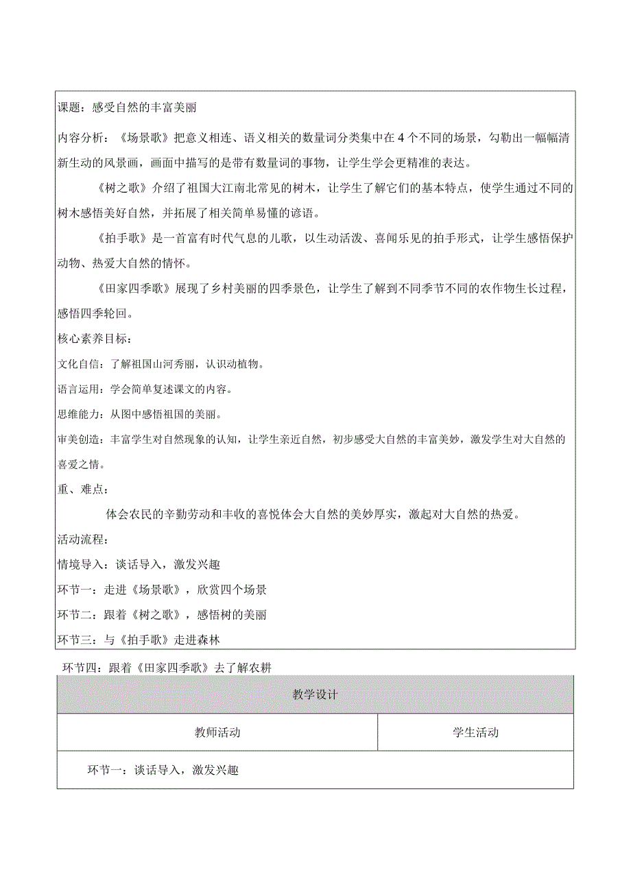 二年级上第二单元第二课时认识丰富的自然资源大单元教学设计.docx_第1页