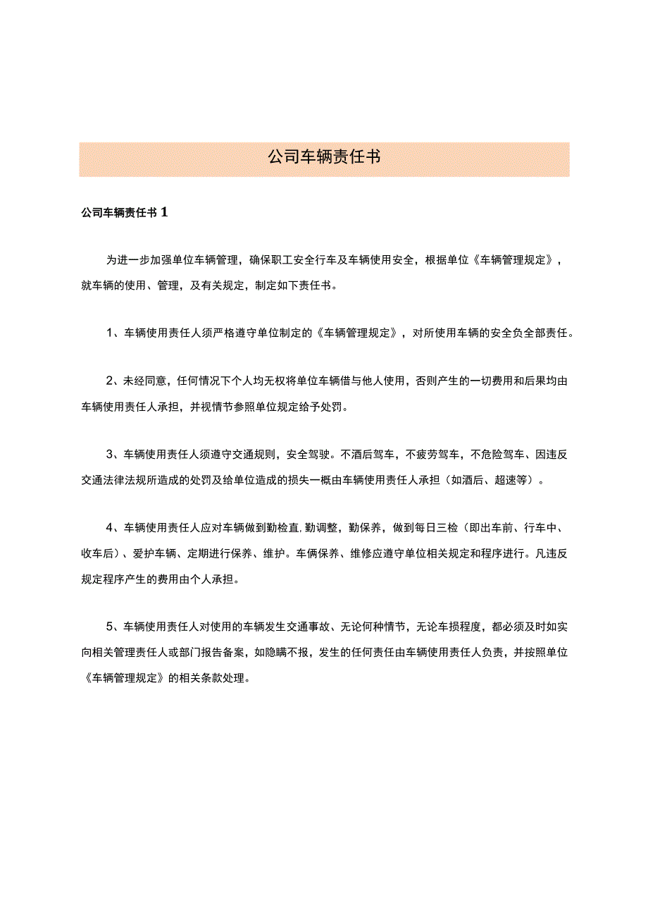 公司车辆责任书.docx_第1页