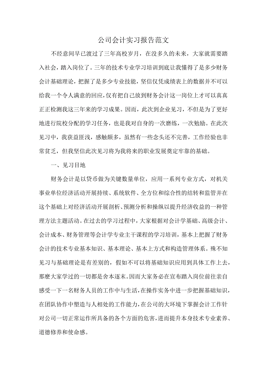 公司会计实习报告范文.docx_第1页