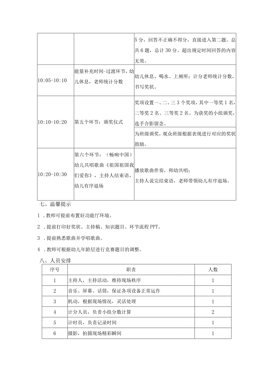 【幼儿园国庆节活动方案】01 国庆节知识竞赛活动方案.docx_第3页