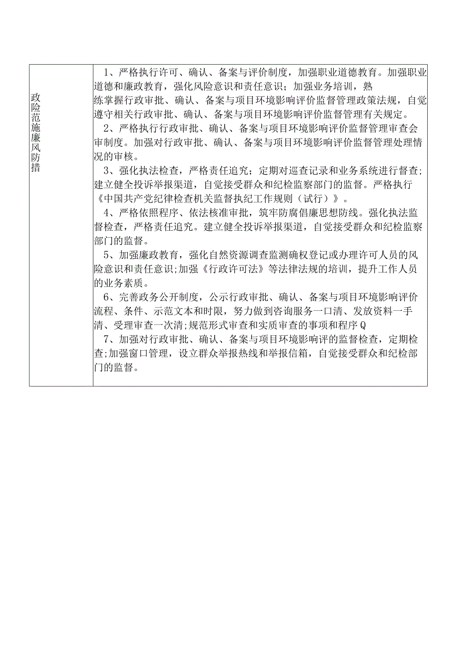 X县生态环境部门行政审批与行政审批与环境影响评价管理股干部个人岗位廉政风险点排查登记表.docx_第2页