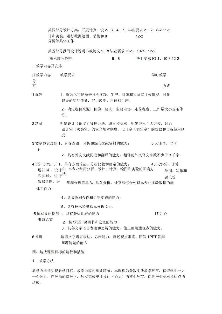 《无机非金属材料工程专业毕业设计（论文）》教学大纲.docx_第3页