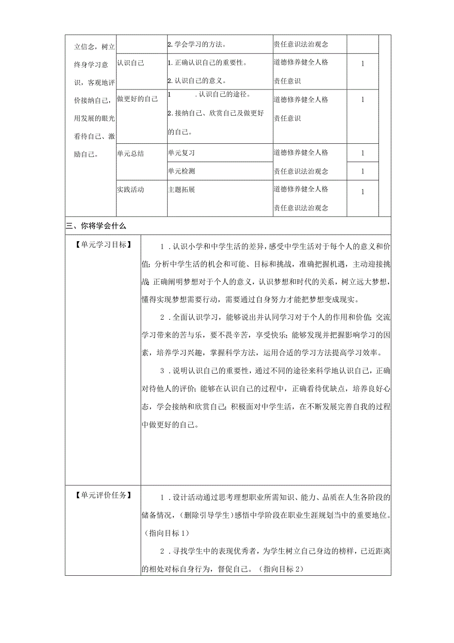 七年级上册道德与法治第一单元《成长的节拍》导学案.docx_第2页