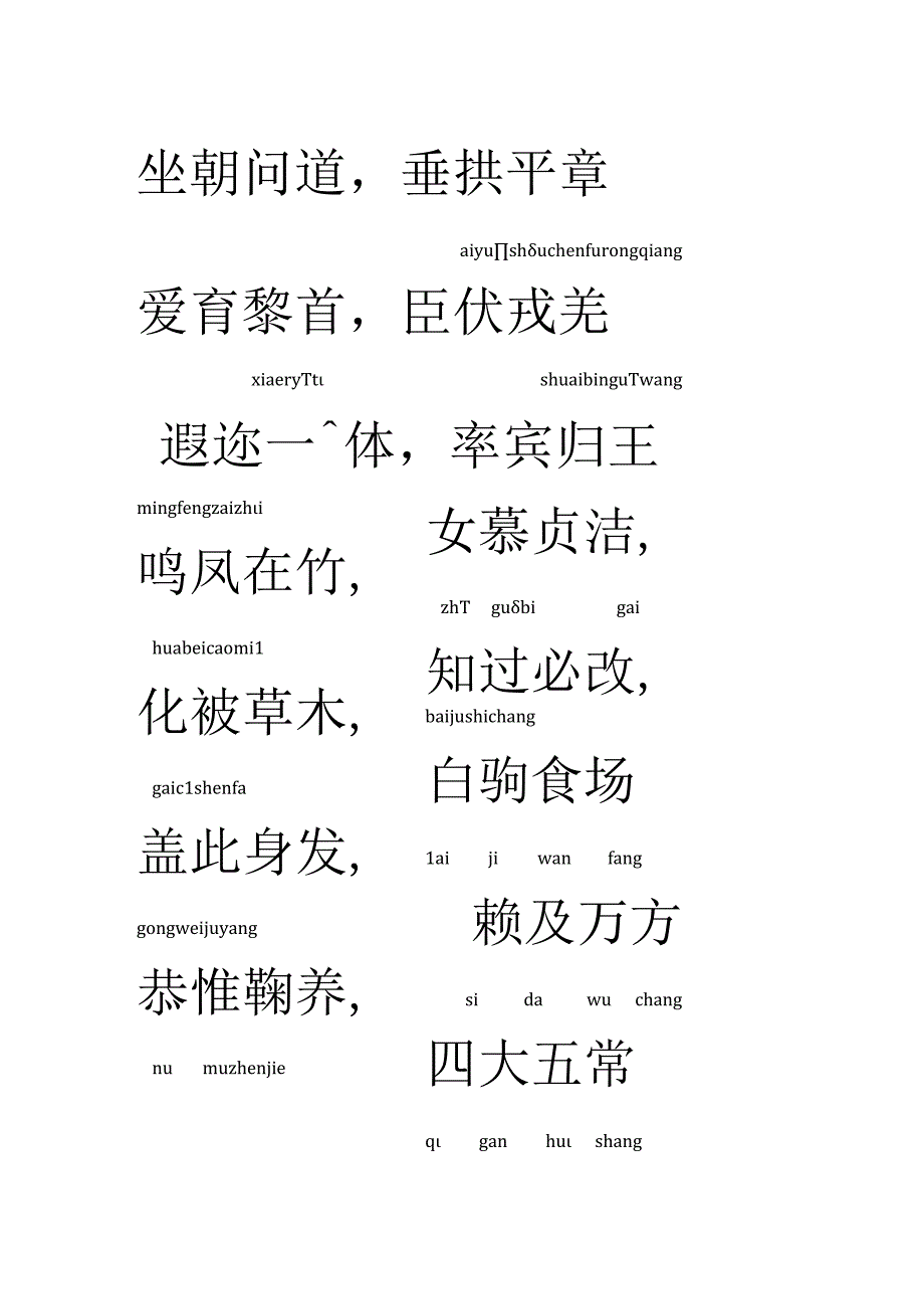 (完整版)千字文全文带拼音——完美打印版.docx_第3页