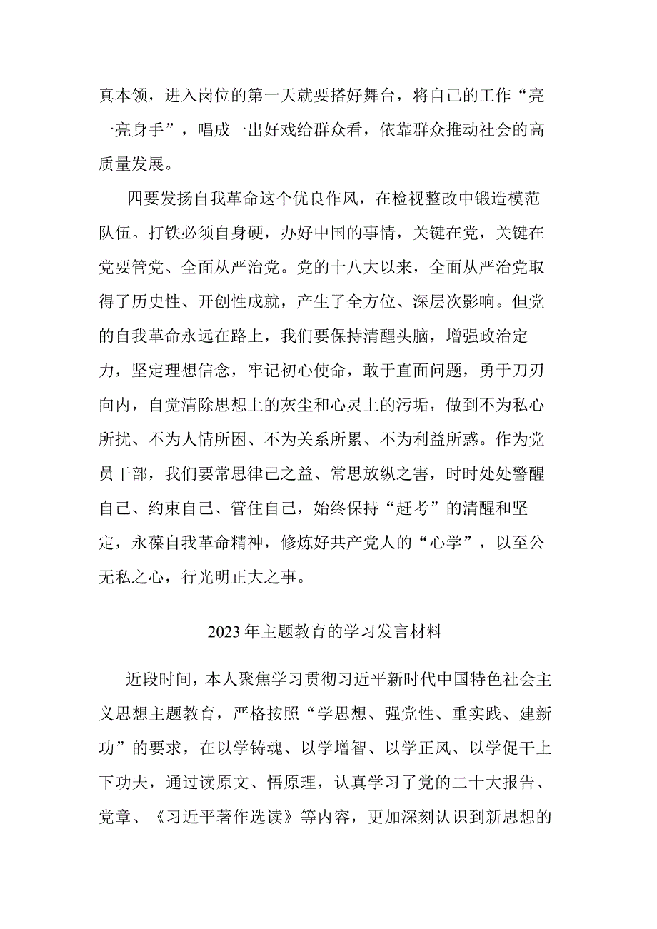 2023年主题教育的学习发言材料(二篇).docx_第3页