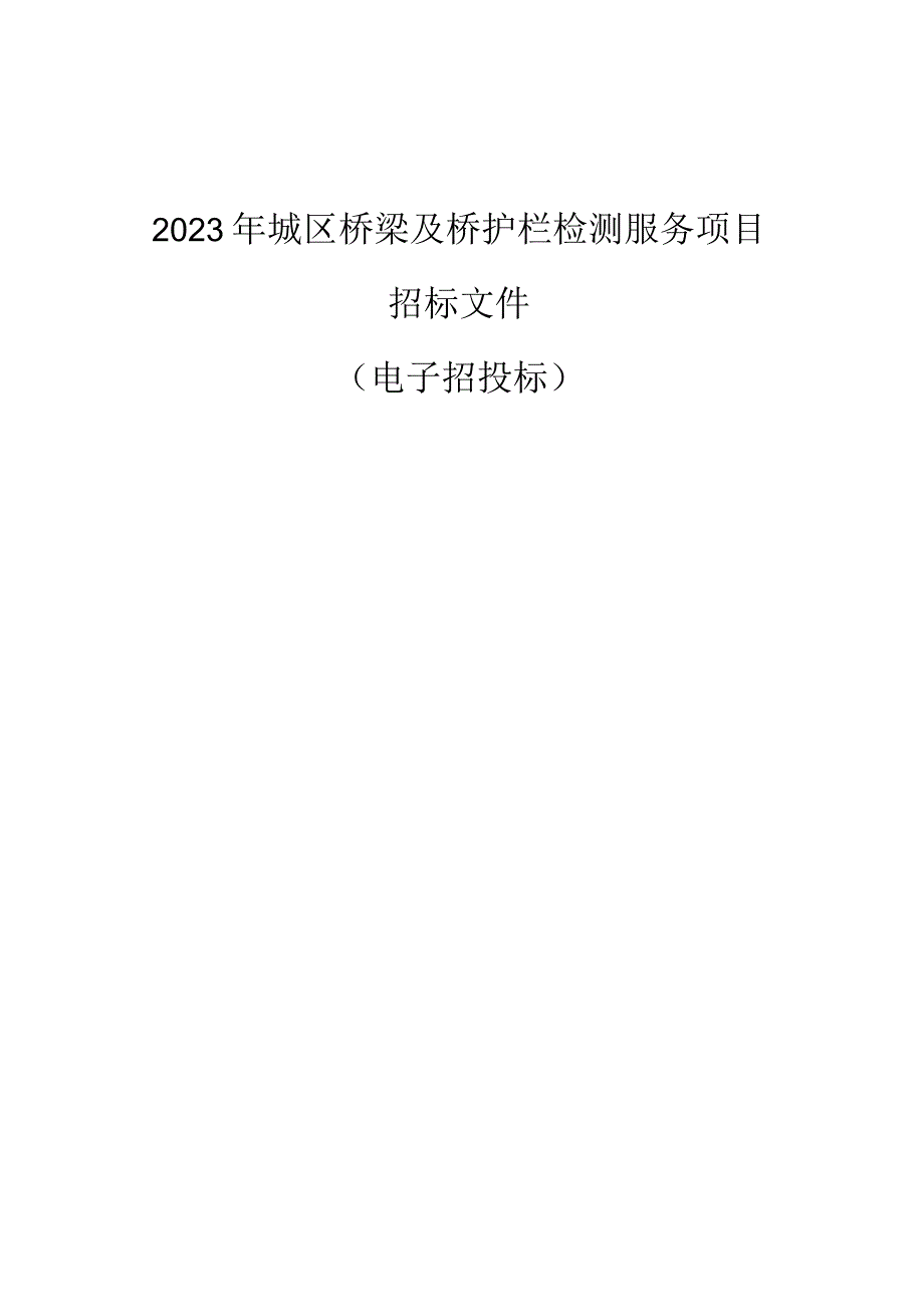 2023年城区桥梁及桥护栏检测服务项目招标文件.docx_第1页