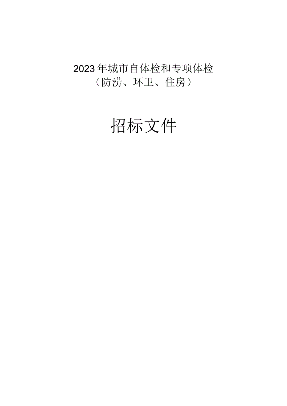 2023年城市自体检和专项体检（防涝、环卫、住房）招标文件.docx_第1页