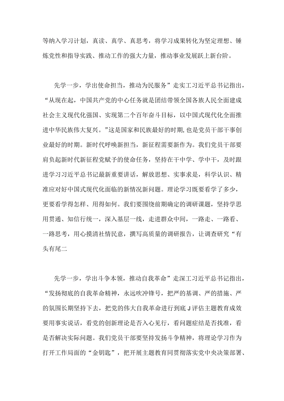 2023年推动第二批主题教育学习心得体会感想与领导在第二批主题教育动员会上的讲话稿、学习研讨交流发言材料【4篇文】.docx_第2页