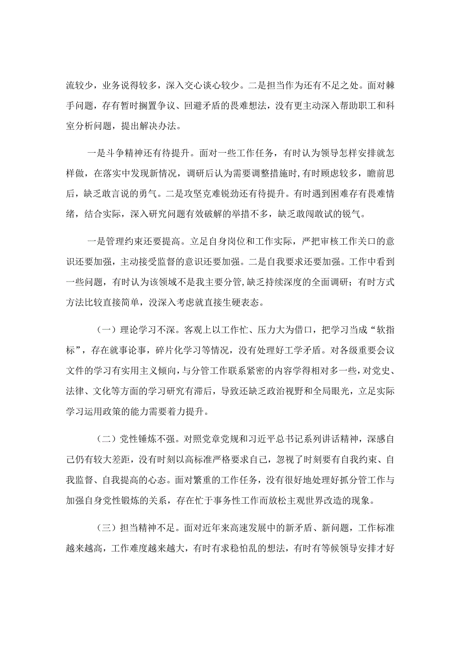 2023年度民主生活会个人检视剖析材料.docx_第2页