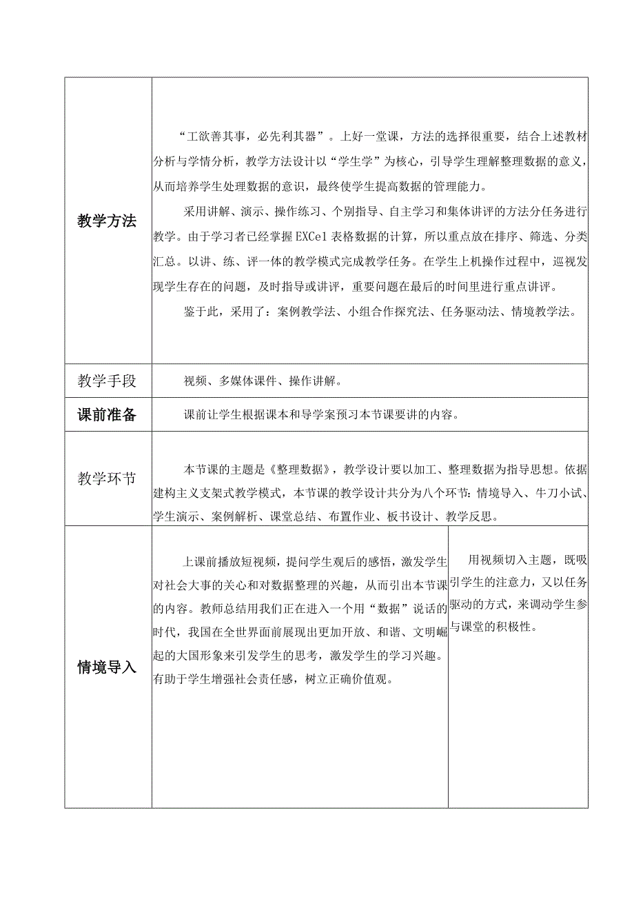 EXCEL分析数据—整理数据教学设计-中职信息技术.docx_第3页