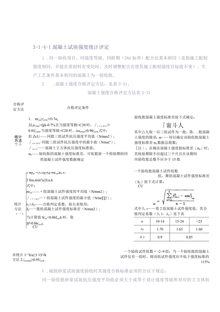 3-1-4 混凝土试块强度、砂浆试块强度的评定方法【（天选打工人）.docx_第1页