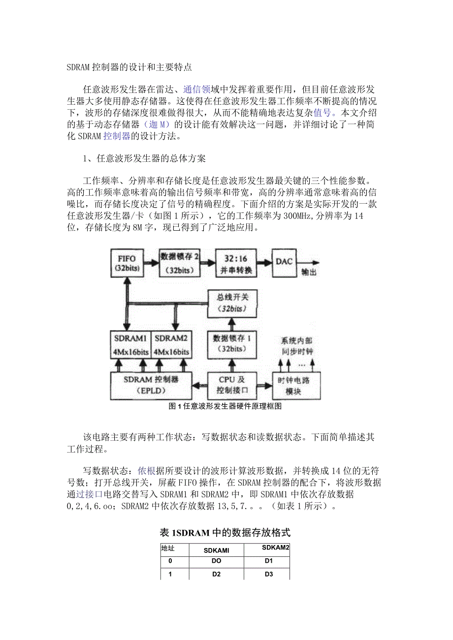 SDRAM控制器的设计和主要特点.docx_第1页