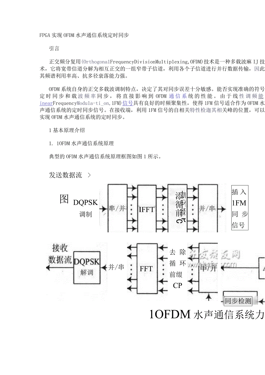 FPGA实现OFDM水声通信系统定时同步.docx_第1页