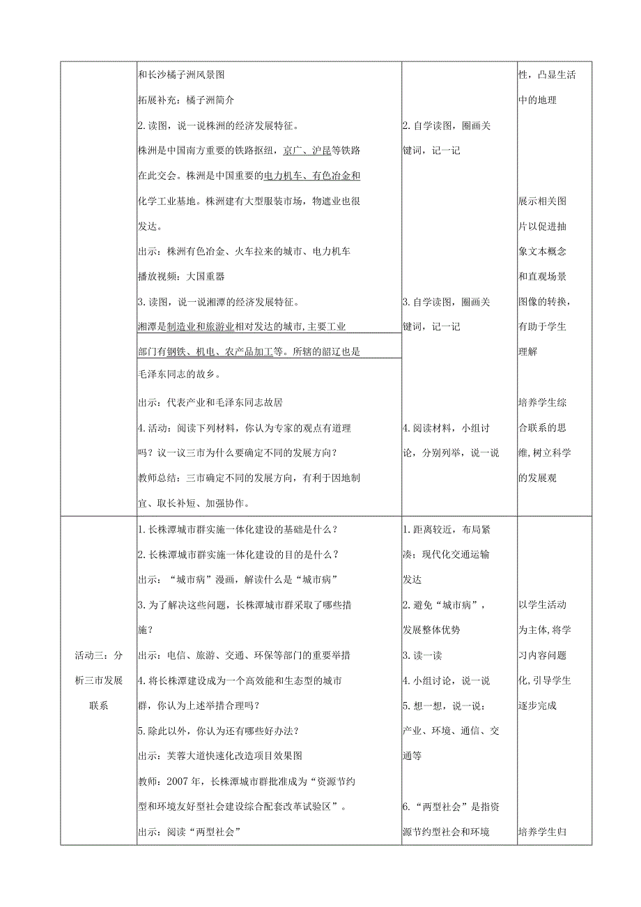 23春湘教版八下第七章第5节《长株潭城市群内部的差异与联系》教案.docx_第3页