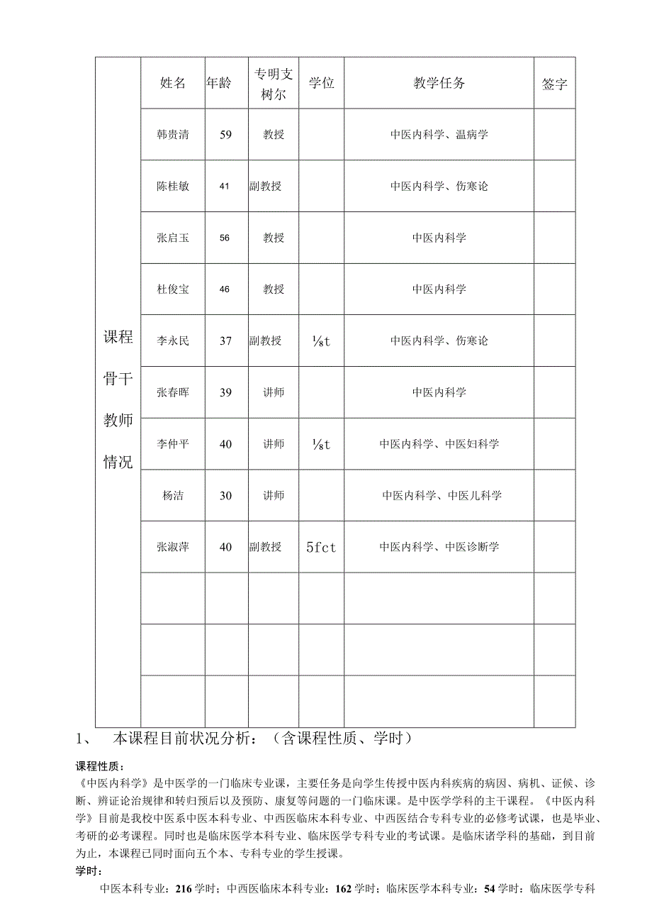 4 河北北方学院精品课程申报书-中医内科学（.docx_第3页