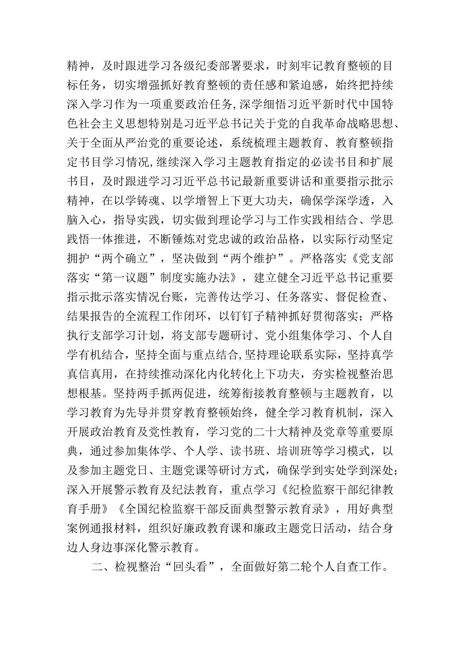 2023年纪检监察干部传达学习贯彻教育整顿检视整治工作推进会精神研讨发言心得体会材料.docx_第2页