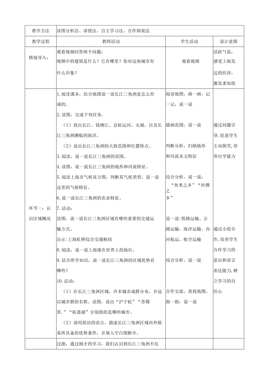 23春湘教版八下第七章第4节《长江三角洲区域的内外联系》教案.docx_第2页