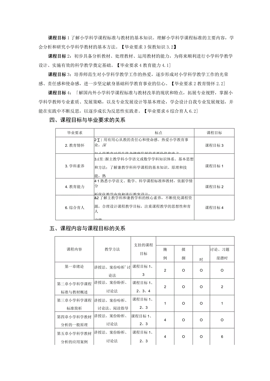 《小学科学课程标准与教材分析》本科课程教学大纲.docx_第2页