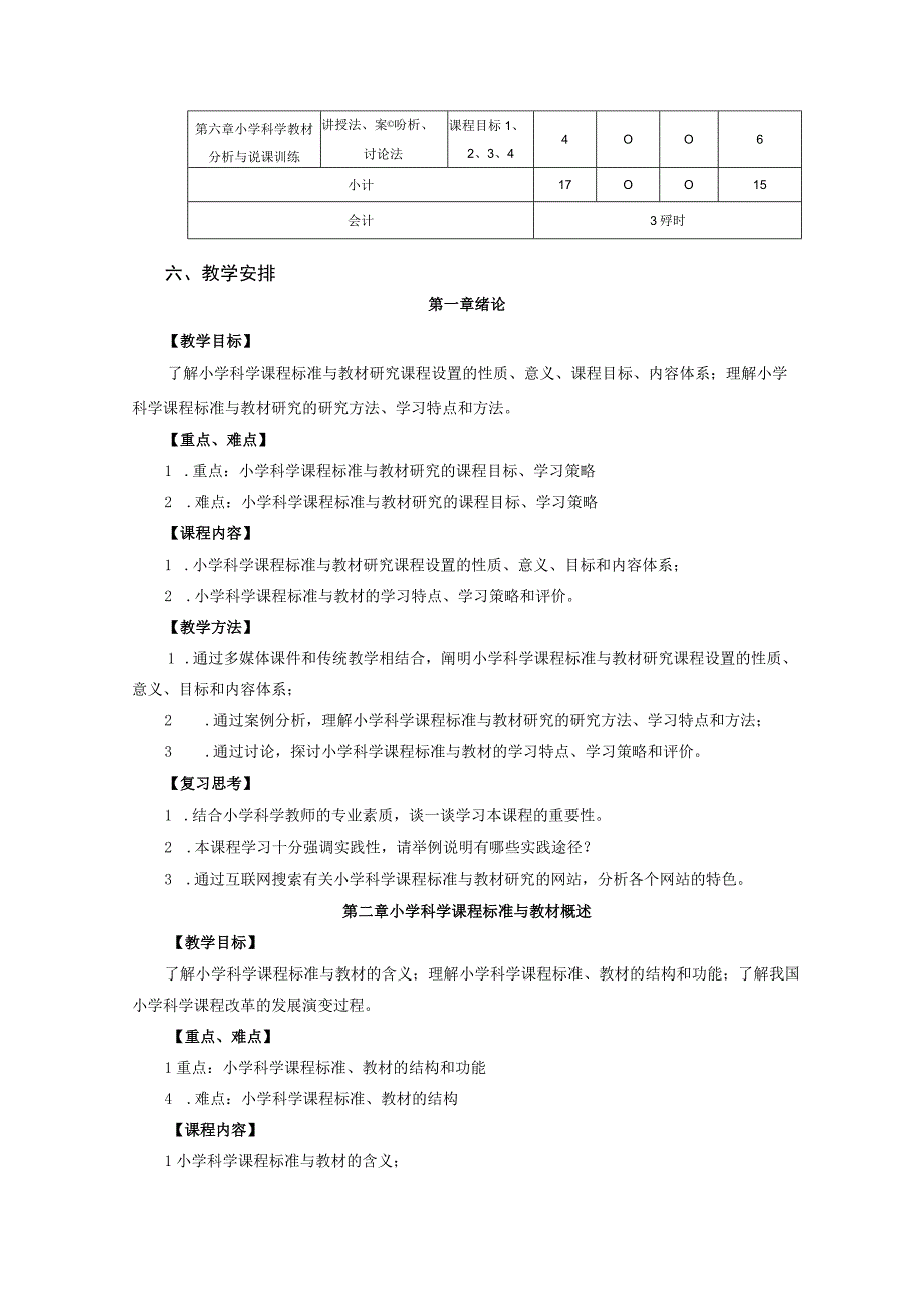 《小学科学课程标准与教材分析》本科课程教学大纲.docx_第3页