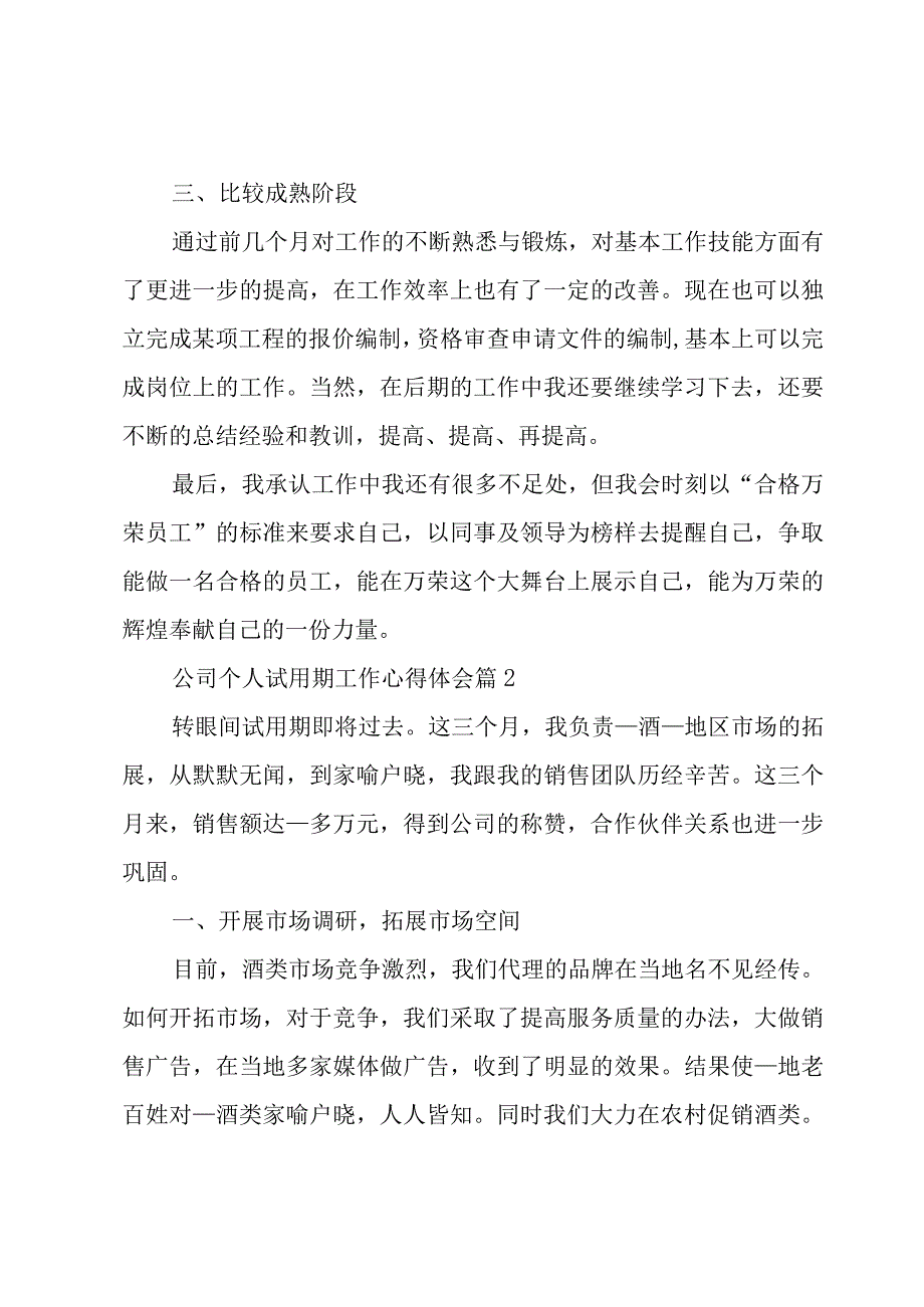 公司个人试用期工作心得体会（3篇）.docx_第2页