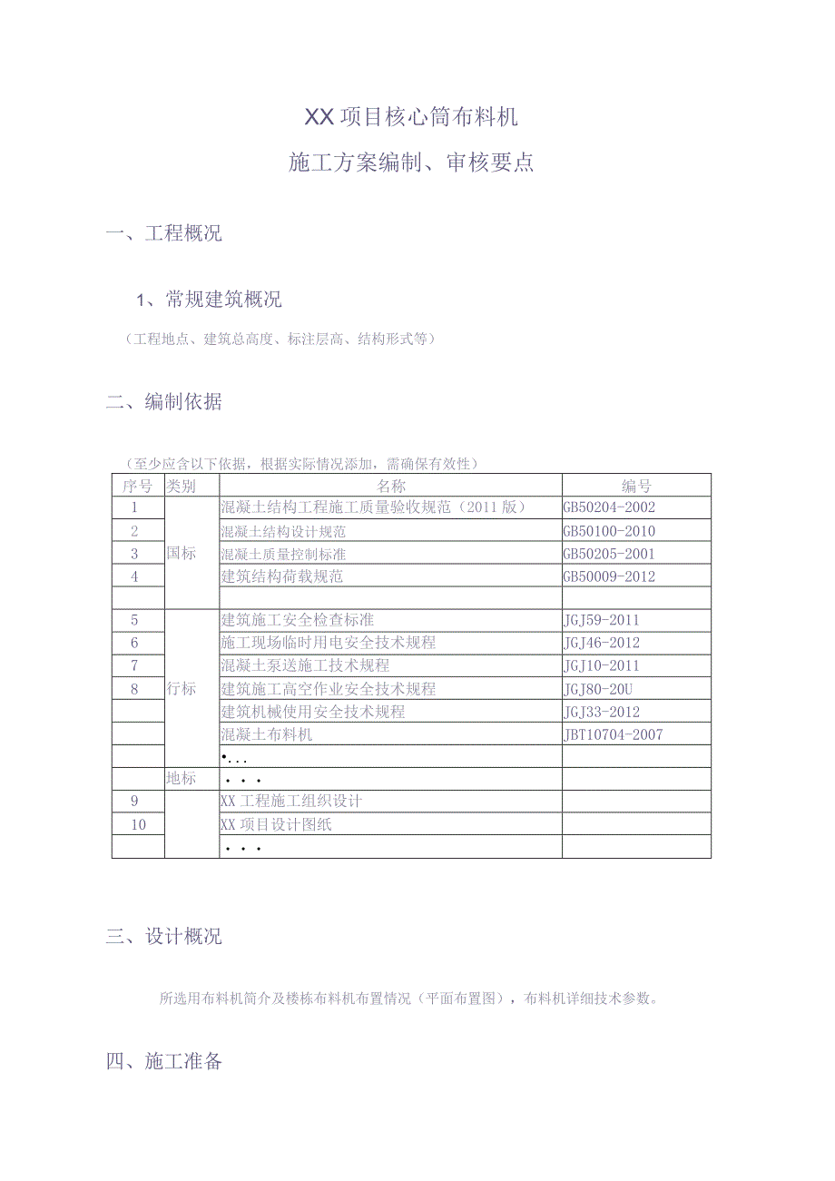 xx项目超高层核心筒布料机施工方案编制审核要点(1)（天选打工人）.docx_第1页