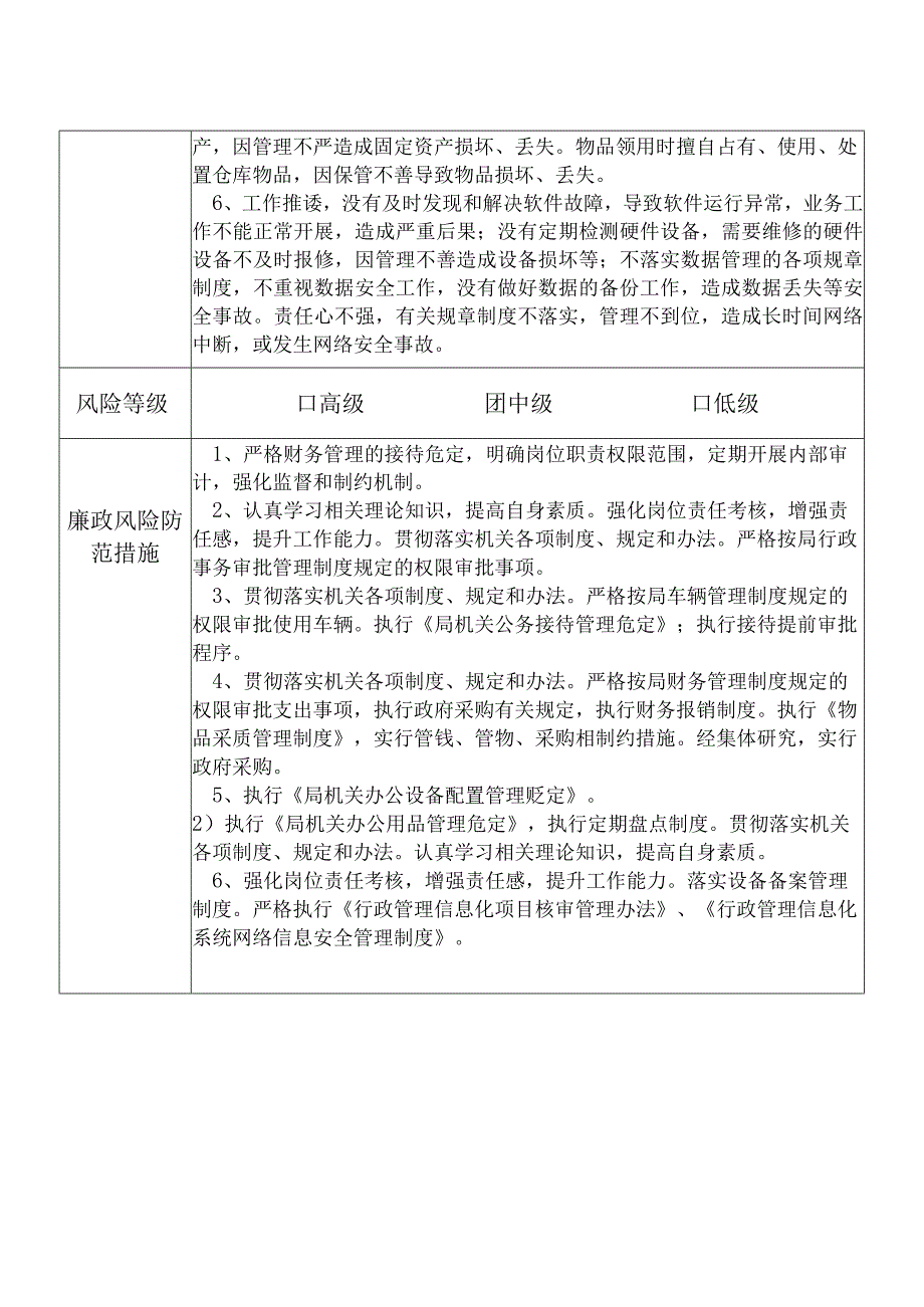 X县生态环境部门综合办公室干部个人岗位廉政风险点排查登记表.docx_第2页