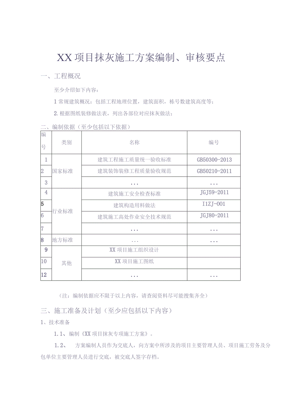 xx项目抹灰施工方案编制、审批要点（天选打工人）.docx_第1页