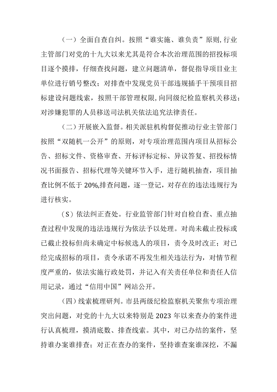 XX市开展招投标领域突出问题专项治理行动工作方案.docx_第3页