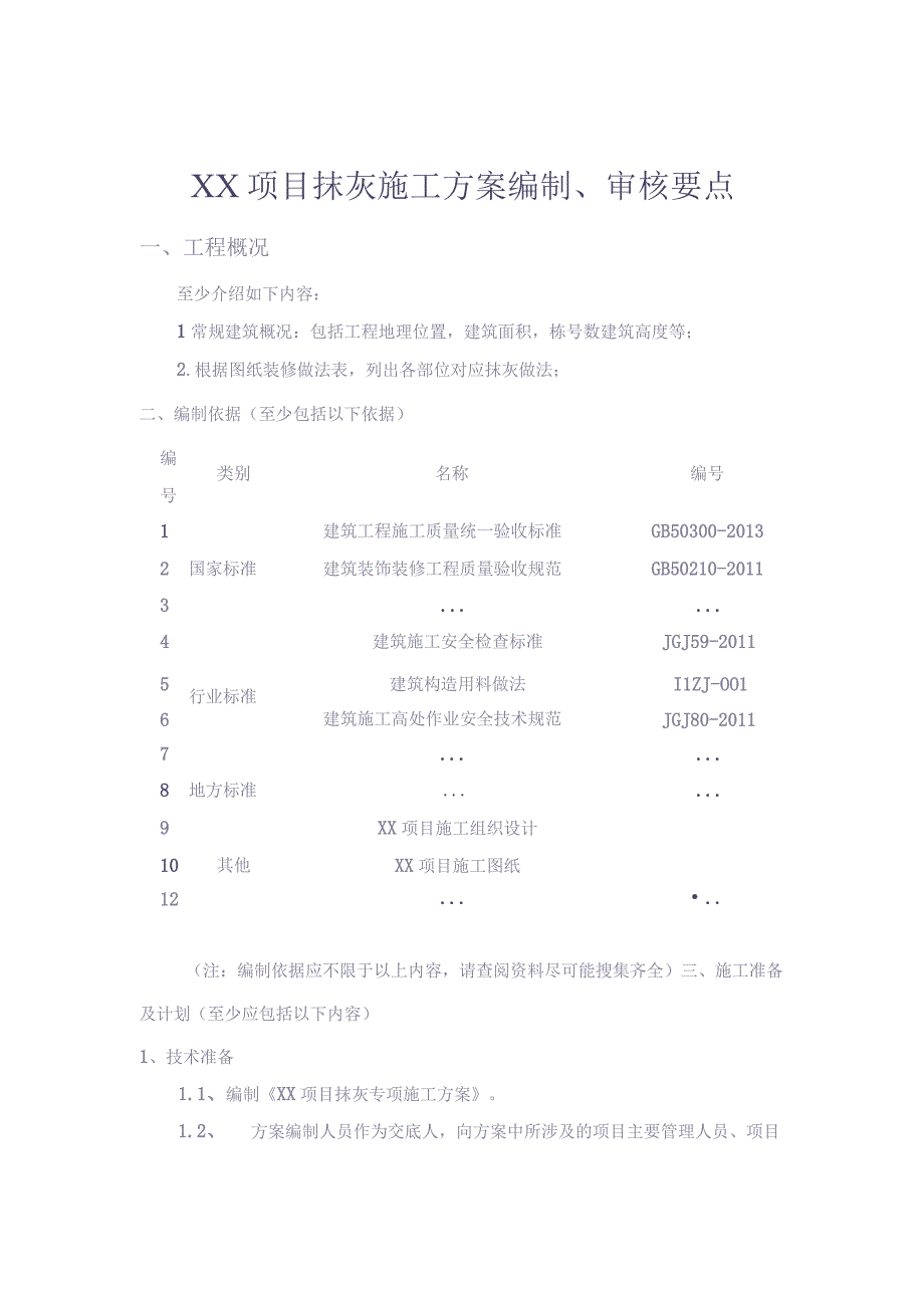 xx项目抹灰施工方案编制、审批要点(1)（天选打工人）.docx_第1页