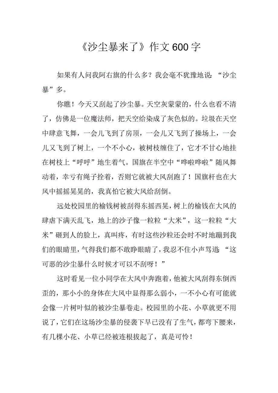 《沙尘暴来了》作文600字.docx_第1页