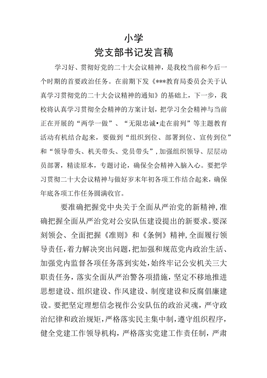 党支部书记发言稿.docx_第1页