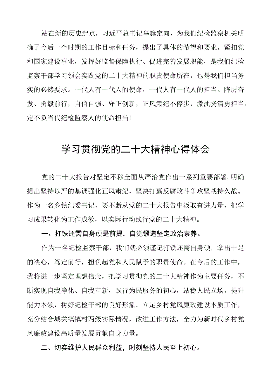 纪检主任深入学习贯彻党的二十大精神心得体会九篇.docx_第3页