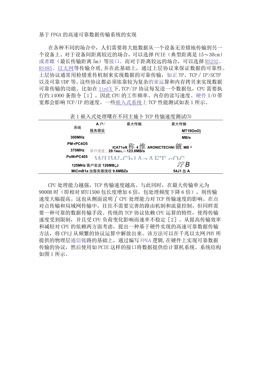 基于FPGA的高速可靠数据传输系统的实现.docx_第1页