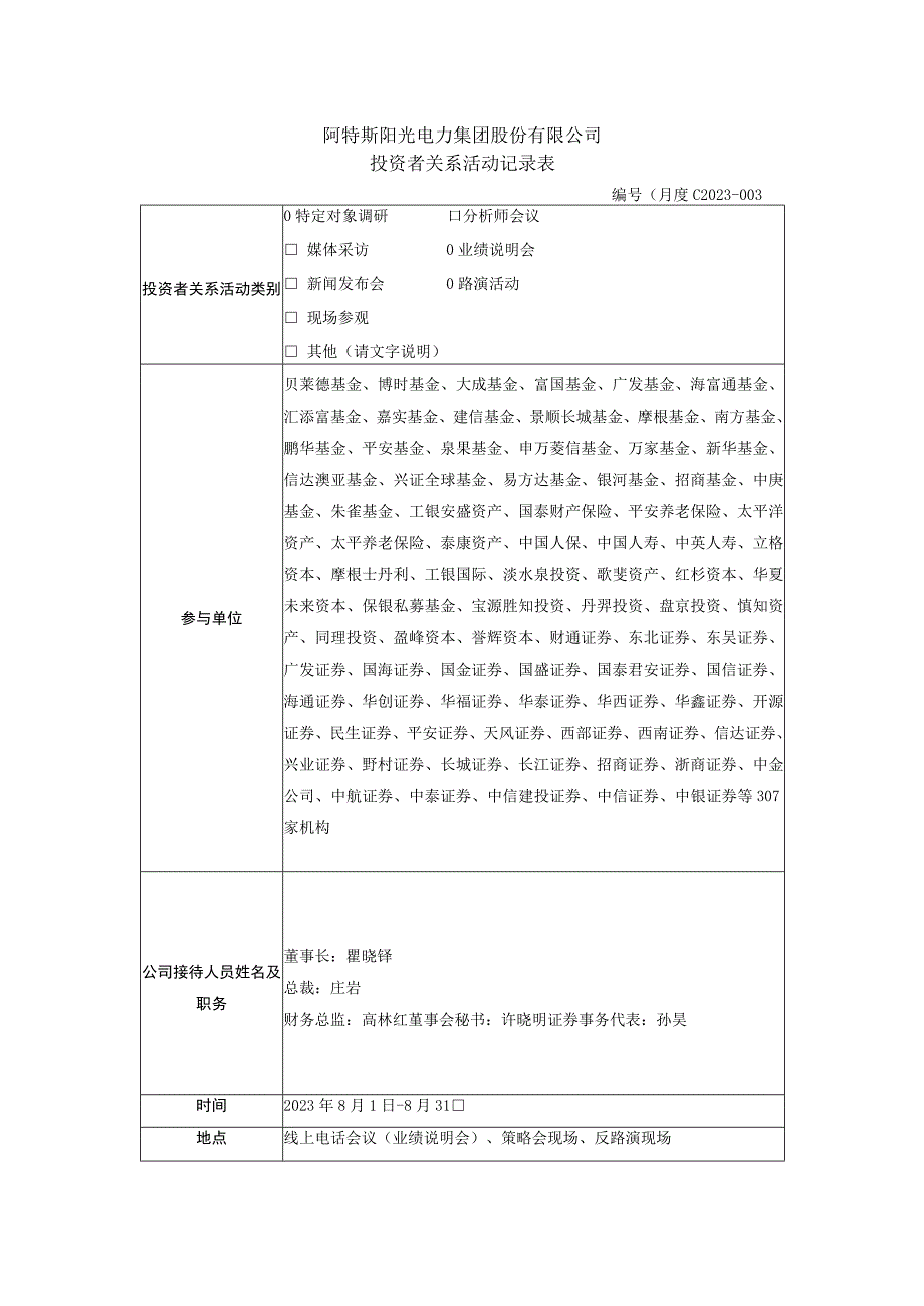 阿特斯阳光电力集团股份有限公司投资者关系活动记录表.docx_第1页