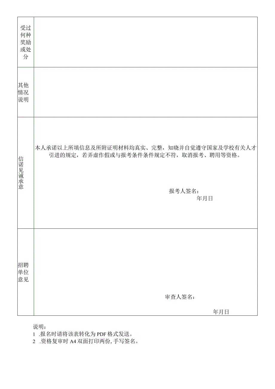 阜阳卫生学校人才引进资格审查表.docx_第2页