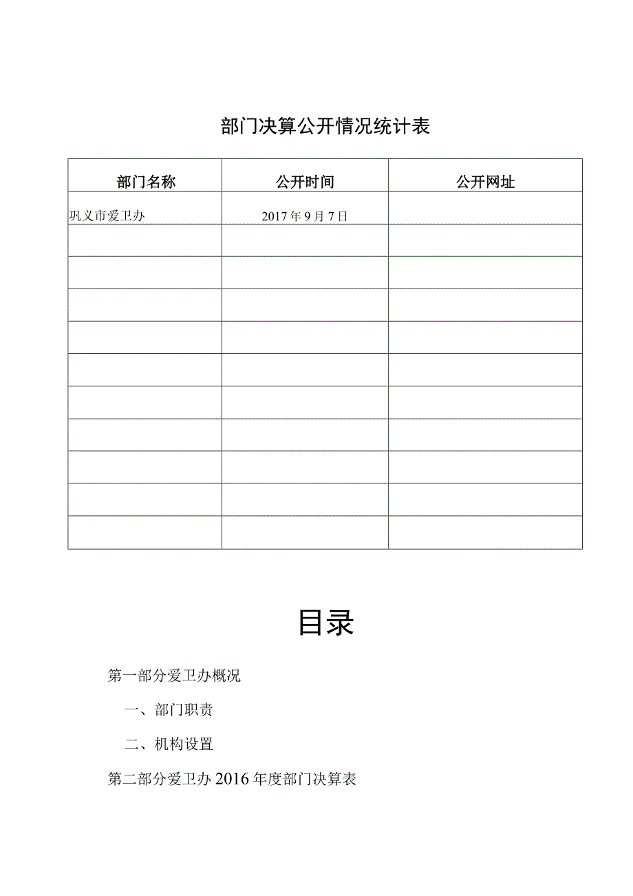 部门决算公开情况统计表.docx_第1页